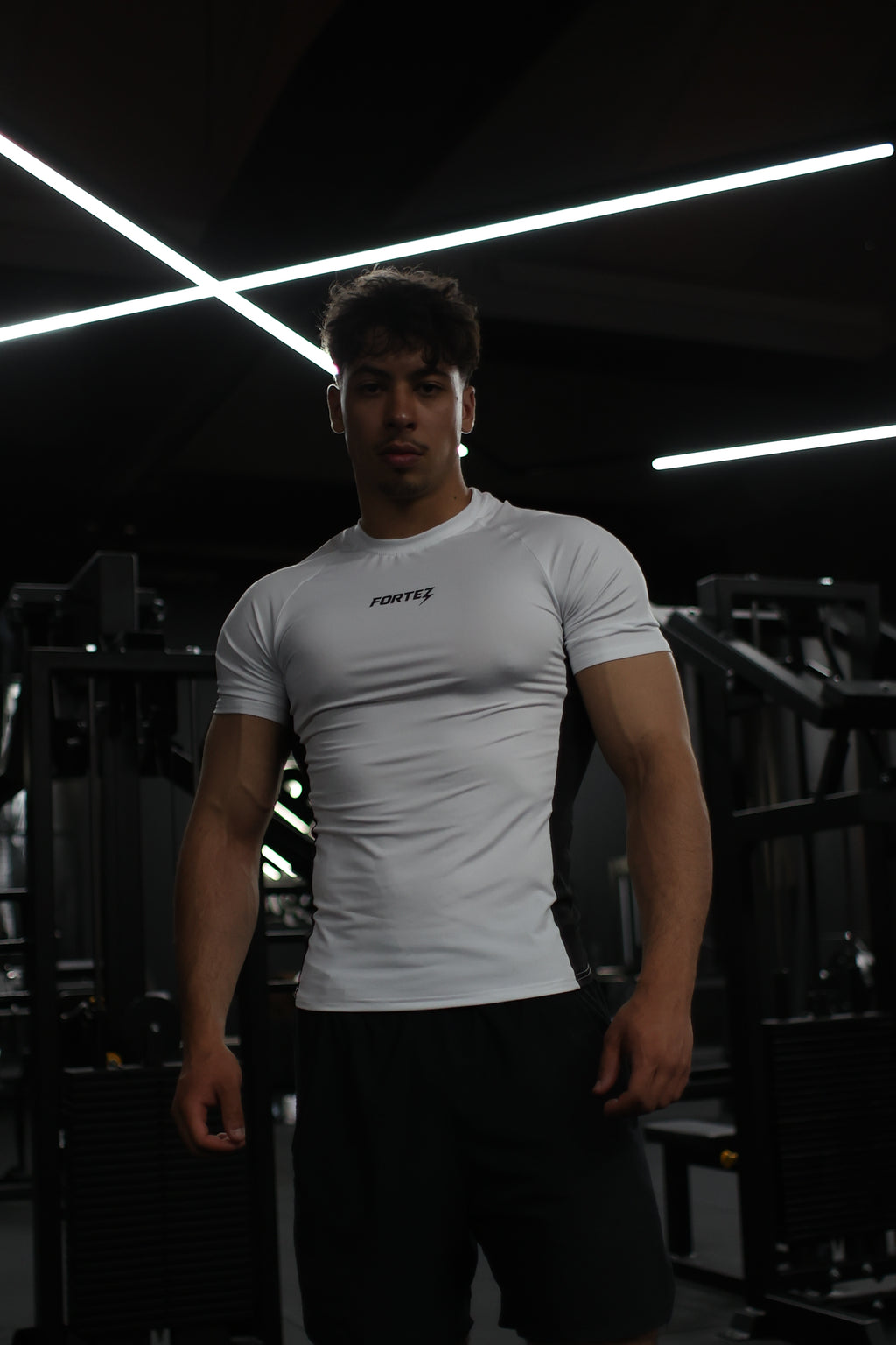 White compression T-shirt